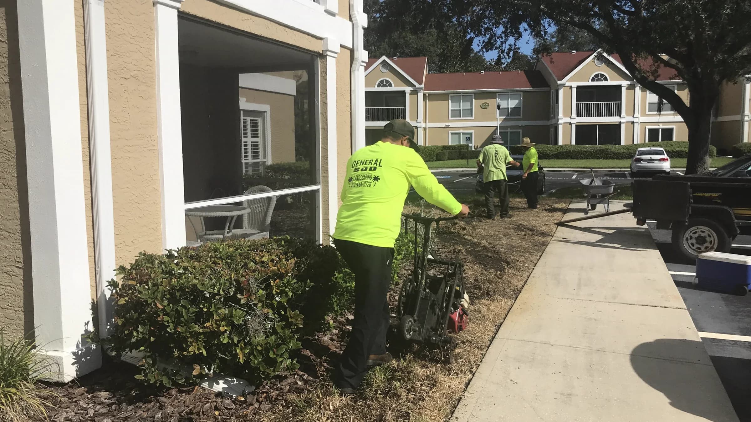 General Sod crew working on a residential property